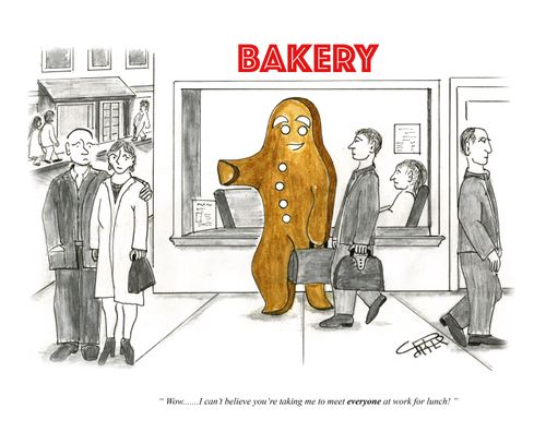 "Wow... I can't believe you're taking me to meet everyone at work for lunch!"