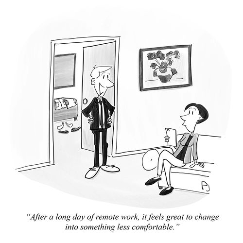 "After a long day or remote work, it feels great to change into something less comfortable."