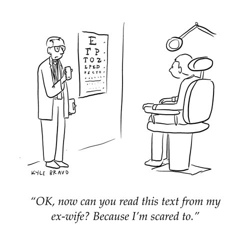 "Ok, now can you read this text from my ex-wife? Because I'm scared to."