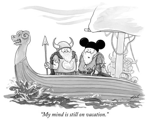 "My mind is still on vacation."