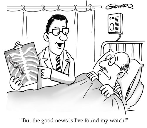 "But the good news is I've found my watch!"