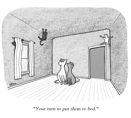 "Your turn to put them to bed."