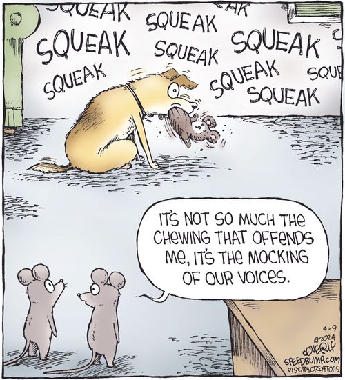 "It's not so much the chewing that offends me, it's the mocking of our voices."