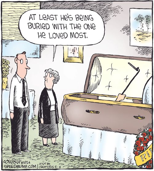 "At least he's being buried with the one he loved most."