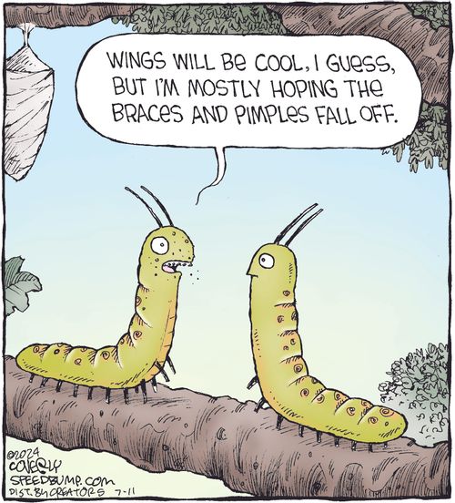 "Wings will be cool, I guess, but I'm mostly hoping the braces and pimples fall off."