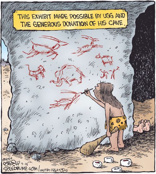 "This exhibit made possible by Ugg and the generous donation of his cave."