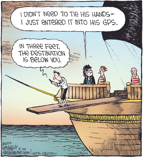 "I didn’t need to tie his hands—I just entered it into his GPS. In three feet, the destination is below you."