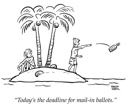 "Today's the deadline for mail-in ballots."