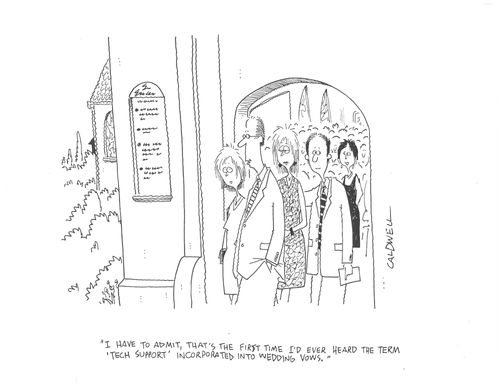 "I have to admit, that's the first time I'd ever heard the term 'tech support' incorporated into wedding vows."