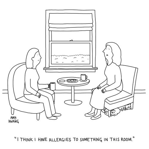 "I think I have allergies to something in this room."
