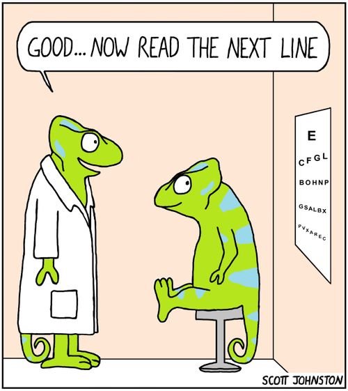 "Good . . . no read the next line."