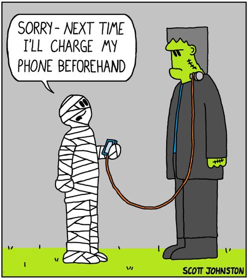 "Sorry—next time I’ll charge my phone beforehand."