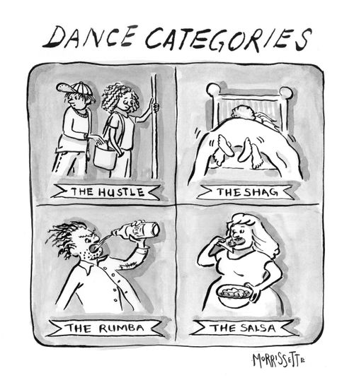 Dance Categories: The Hustle, The Shag, The Rumba, The Salsa.
