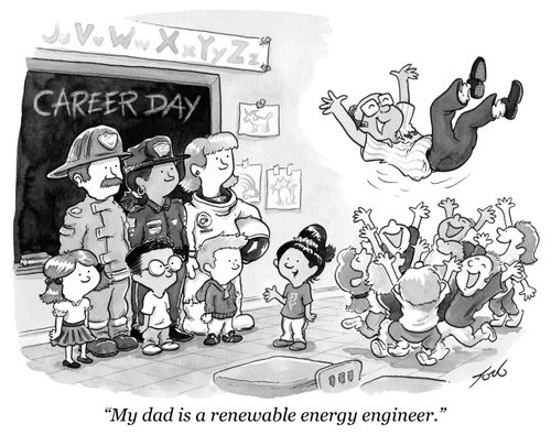 "My dad is a renewable energy engineer."