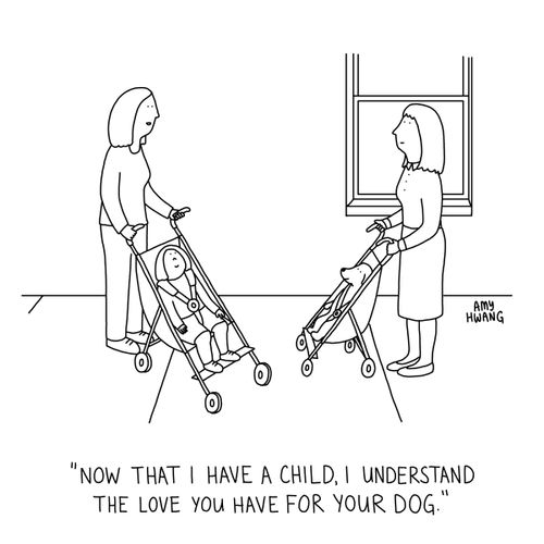 "Now that I have a child, I understand the love you have for your dog."