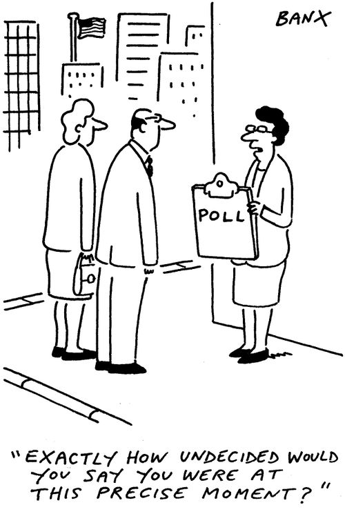 "Exactly how undecided would you say you were at this precise moment?"