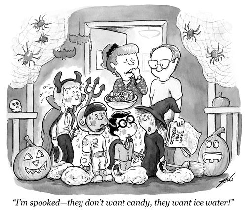 "I'm spooked - they don't want candy, they want ice water!"
