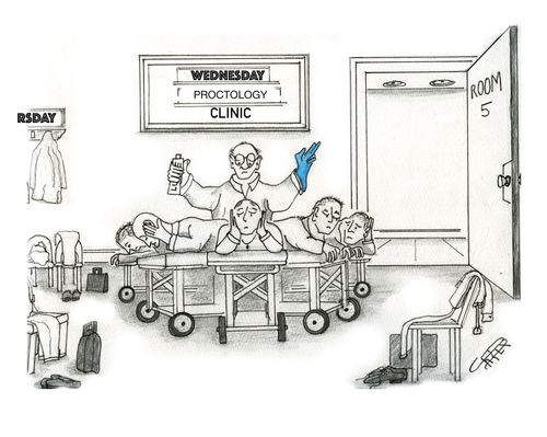 "Wednesday proctology clinic."