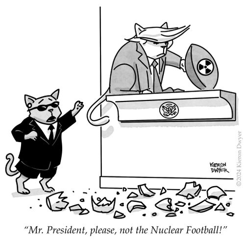 "Mr. President, please, not the Nuclear Football!"