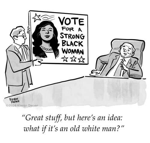 "Great stuff, but here's an idea: what if it's an old white man?"