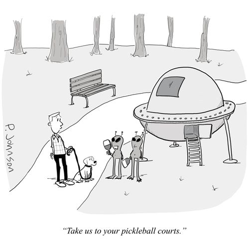 "Take us to your pickleball courts."