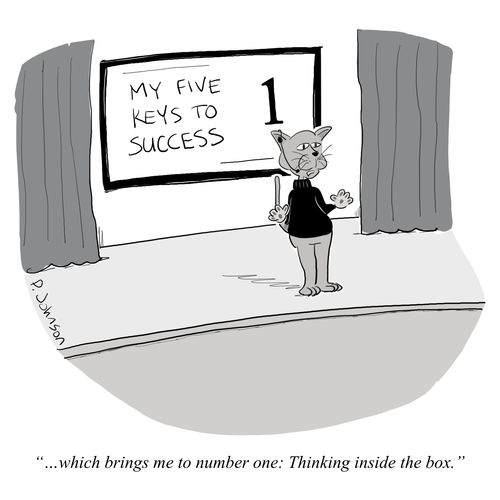 "....which brings me to number one: Thinking inside the box."