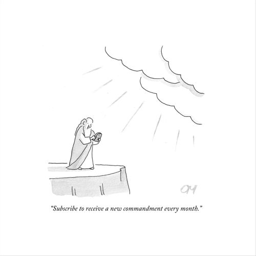 "Subscribe to receive a new commandment every month."