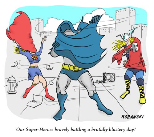 Our super-heroes bravely battling a brutally blustery day!