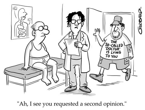 "Ah, I see you requested a second opinion."