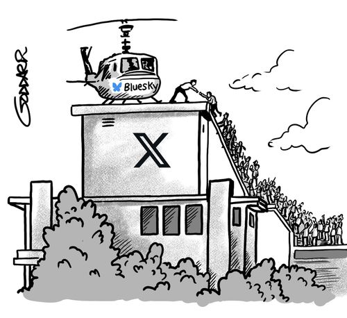 Bluesky helicopter evacuation from X