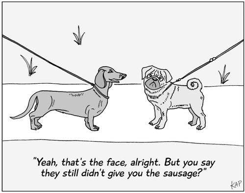 "Yeah, that's the face alright. But you say they still didn't give you the sausage?"