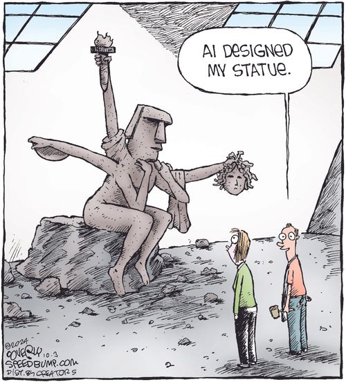 "AI designed my statue."
