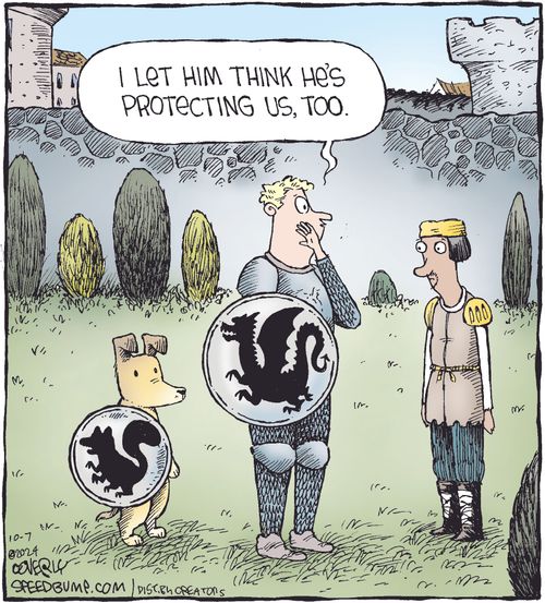 "I let him think he's protecting us, too."