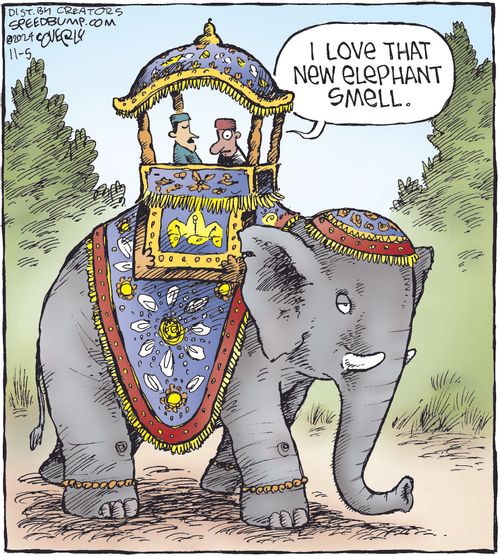 "I love that new elephant smell."