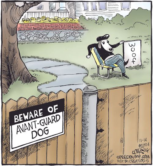 "Beware of avant-guard dog."
