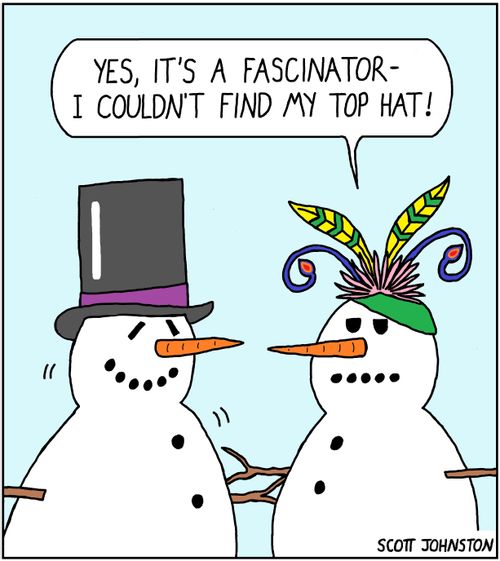 "Yes, it's a fascinator—I couldn't find my top hat!"