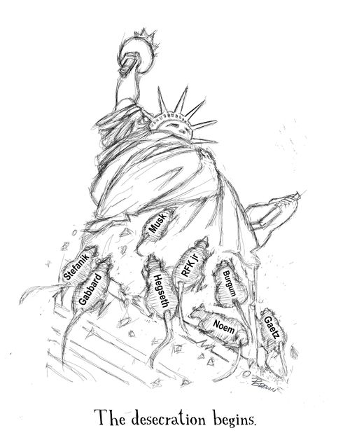 "The desecration begins."