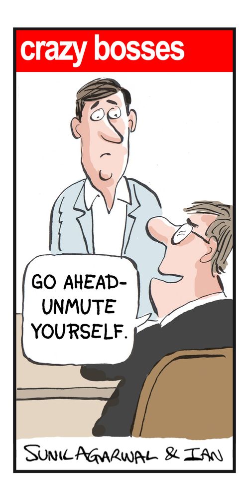 "Go ahead—unmute yourself."
