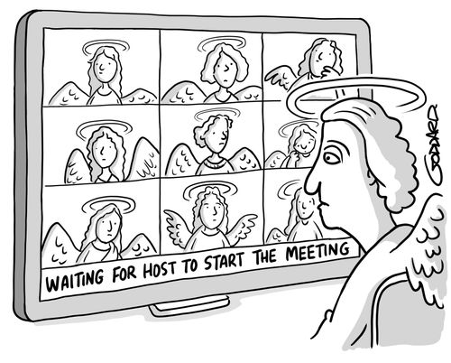 Waiting for host to start the meeting.