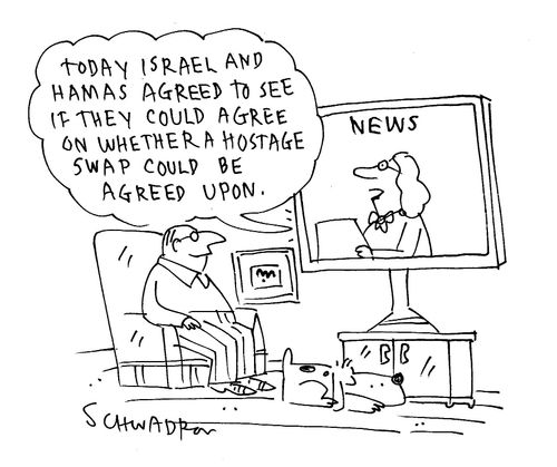"Today Israel and Hamas agreed to see if they could agree on whether a hostage swap could be agreed upon."