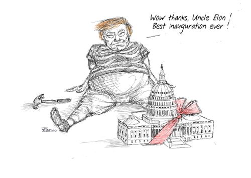 "Wow thanks, Uncle Elon! Best inauguration ever!"