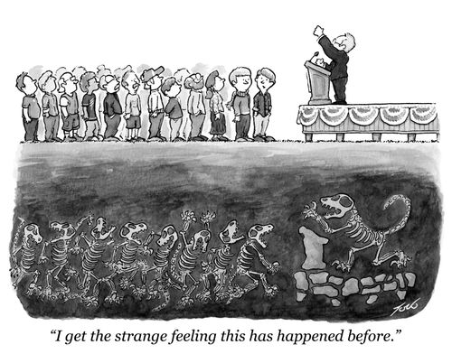 "I get the strange feeling this has happened before."