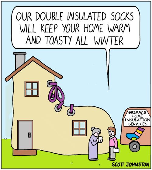 "Our double insulated socks will keep your home warm and toasty all winter."