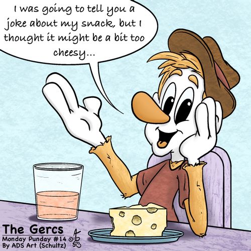 "I was going to tell you a joke about my snack, but I thought it might be a bit too cheesy...."