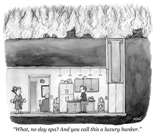 "What, no day spa? And you call this a luxury bunker."