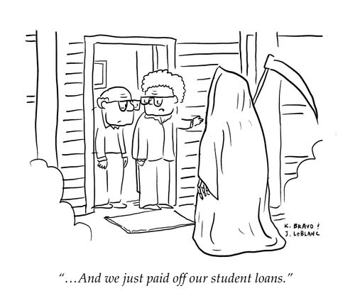 "...And we just paid off our student loans."