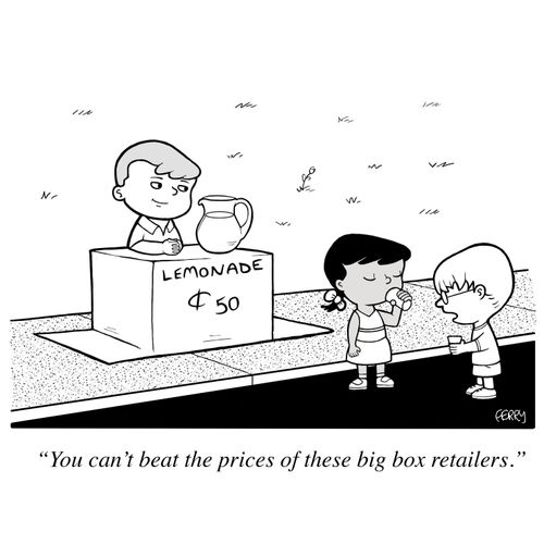 "You can't beat the prices of these big box retailers."