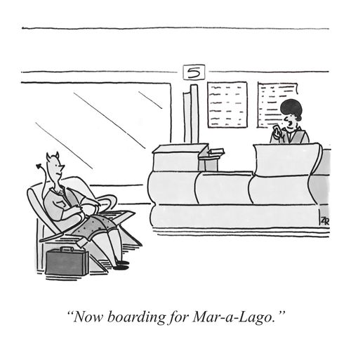 "Now boarding for Mar-a-Lago."