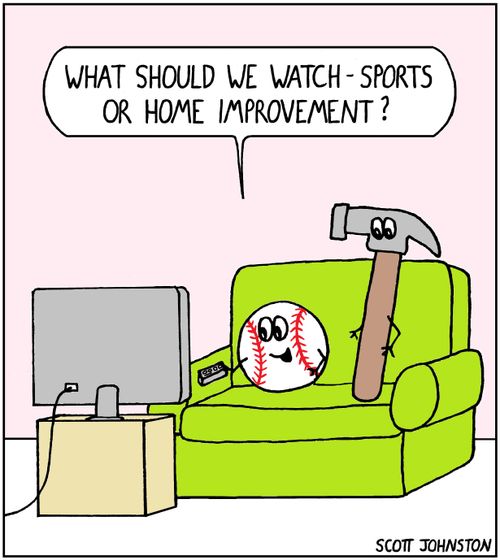 "What should we watch—sports or home improvement?"