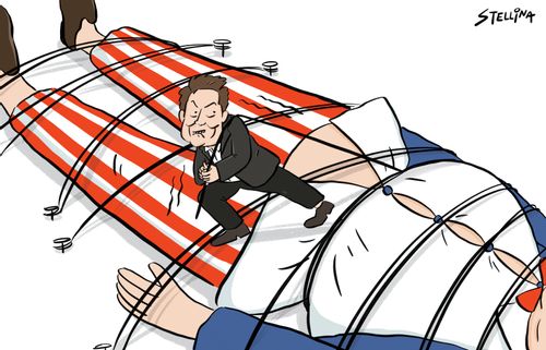 Elon Musk Tying Down Giant Uncle Sam